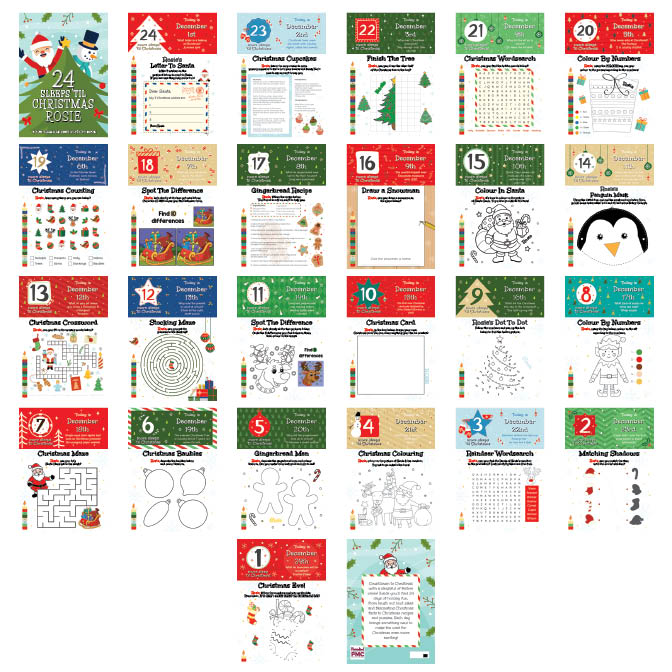 Personalised 24 Sleeps Christmas Activity Advent Calendar - Shop Advent Calendars At Gift Moments - 9