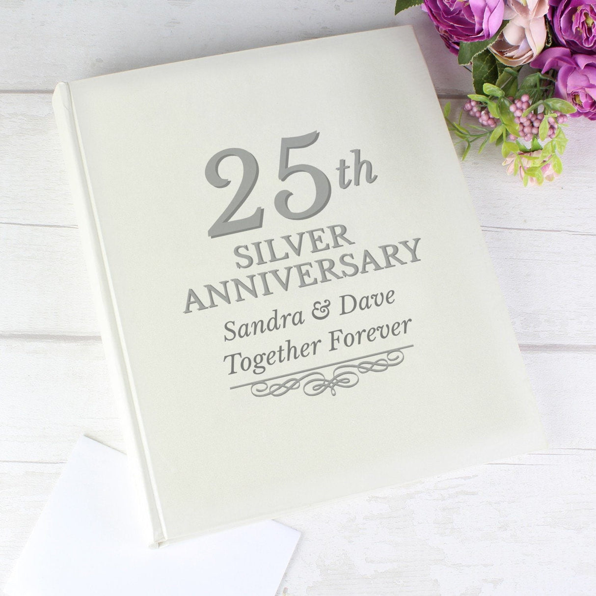 Personalised 25th Silver Anniversary Traditional Photo Album - Shop Photo Albums At Gift Moments - 1