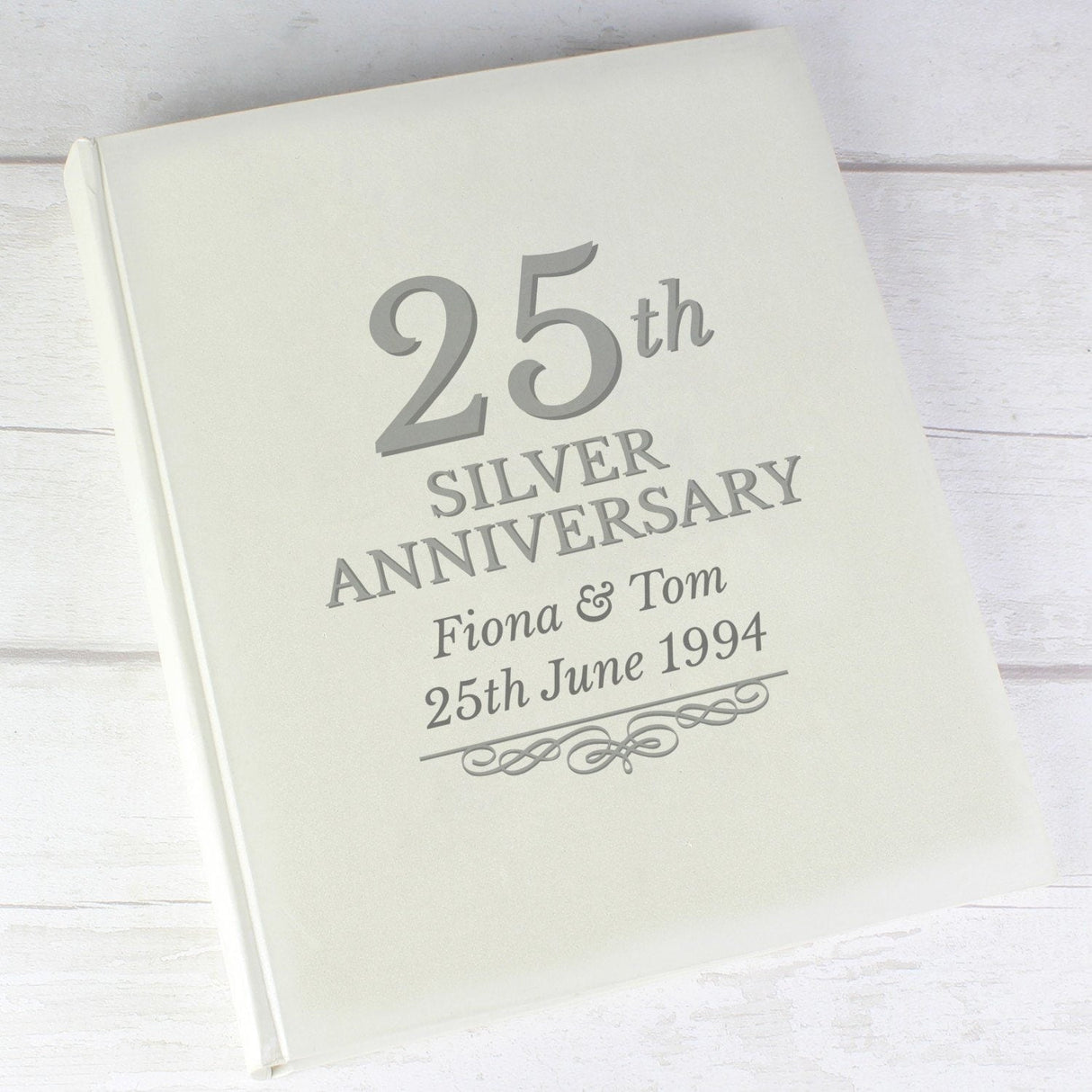 Personalised 25th Silver Anniversary Traditional Photo Album - Shop Photo Albums At Gift Moments - 2