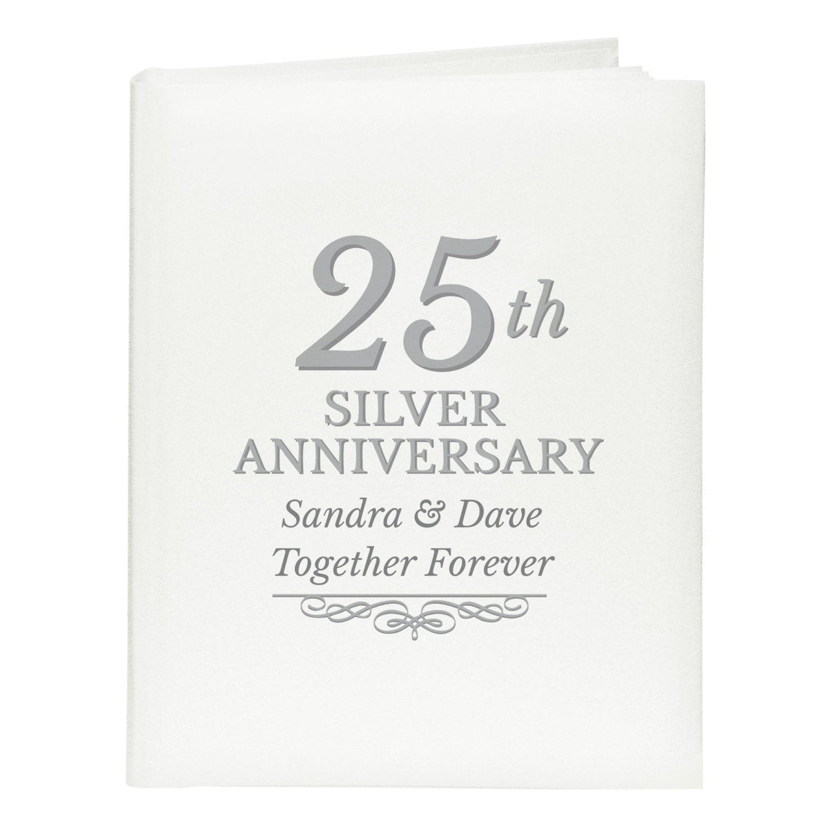 Personalised 25th Silver Anniversary Traditional Photo Album - Shop Photo Albums At Gift Moments - 3