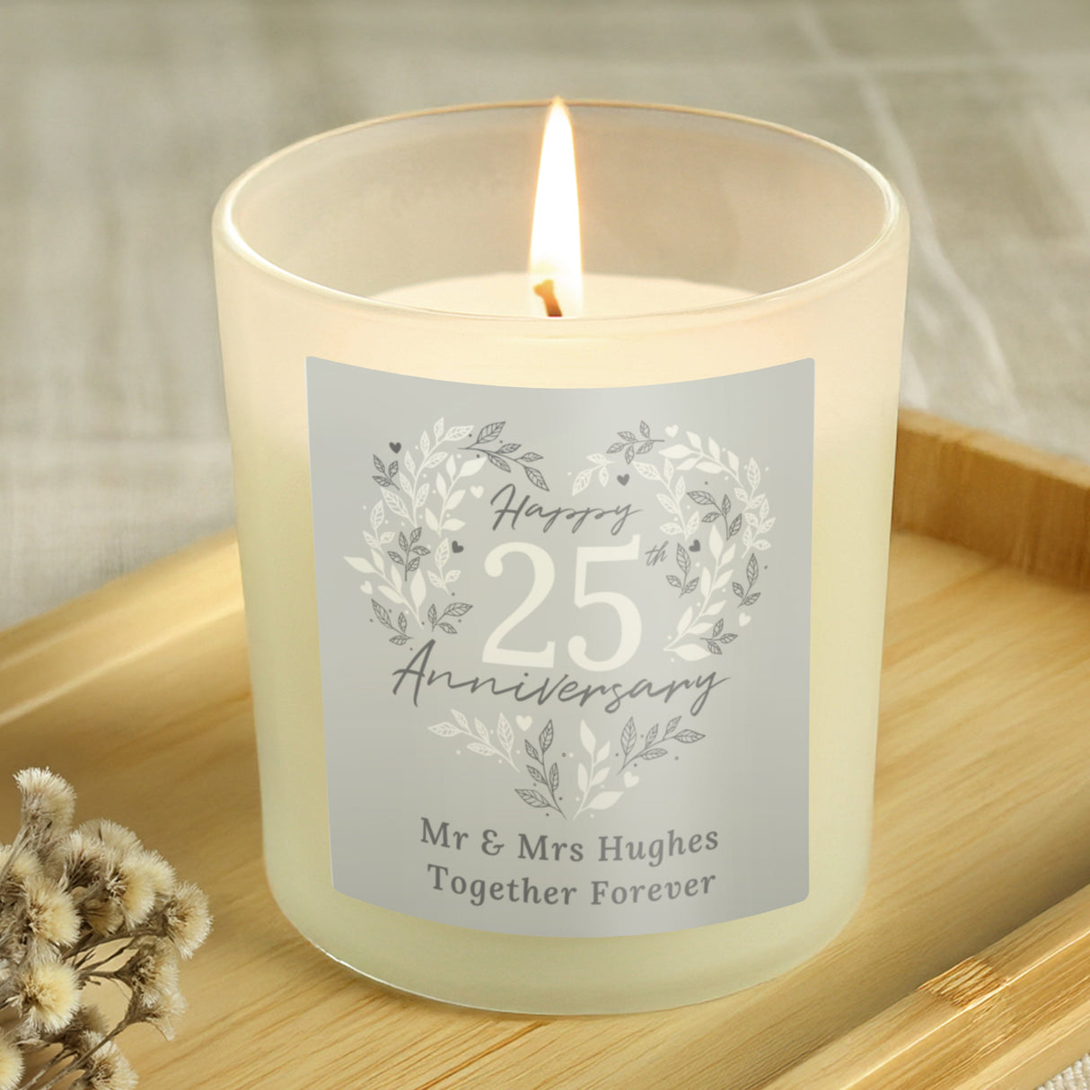 Personalised 25th Silver Wedding Anniversary Candle Jar: 3 - Candles By Gift Moments