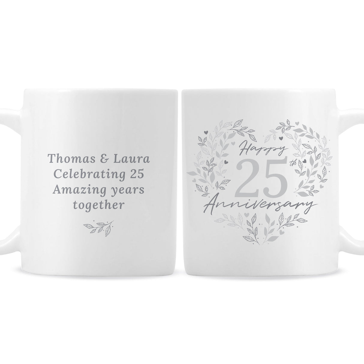 Personalised 25th Silver Wedding Anniversary Mug: 5 - Mugs By Gift Moments