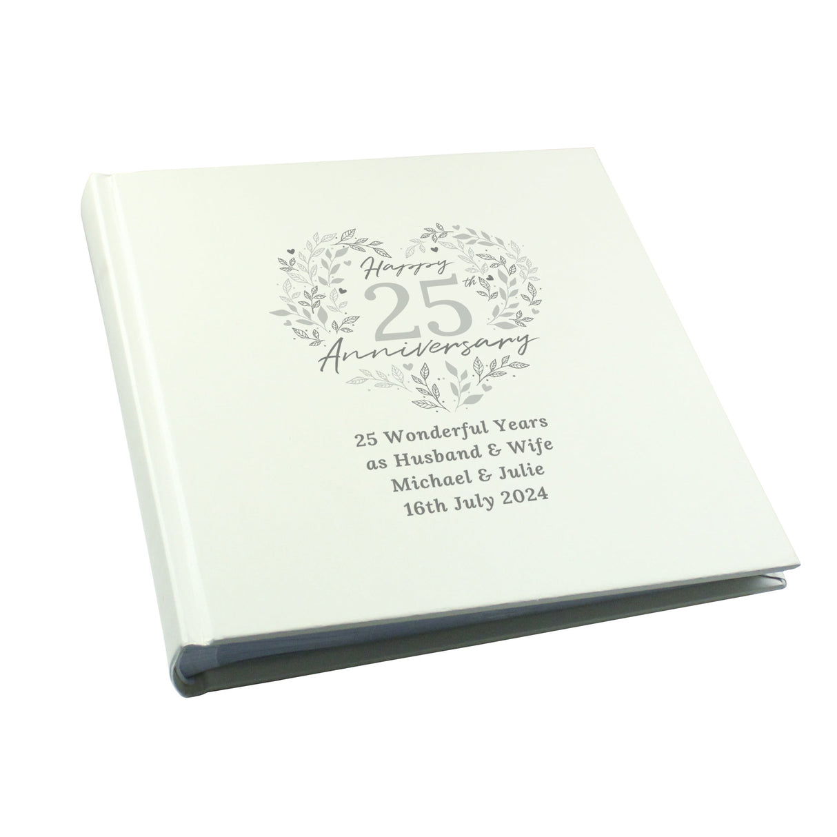 Personalised 25th Silver Wedding Anniversary Photo Album - Shop Photo Albums At Gift Moments - 5