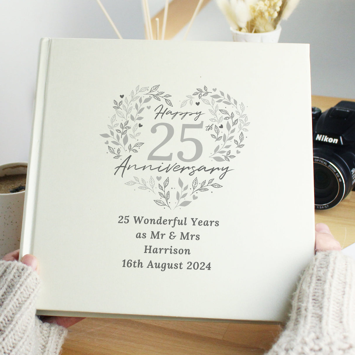 Personalised 25th Silver Wedding Anniversary Photo Album - Shop Photo Albums At Gift Moments - 2