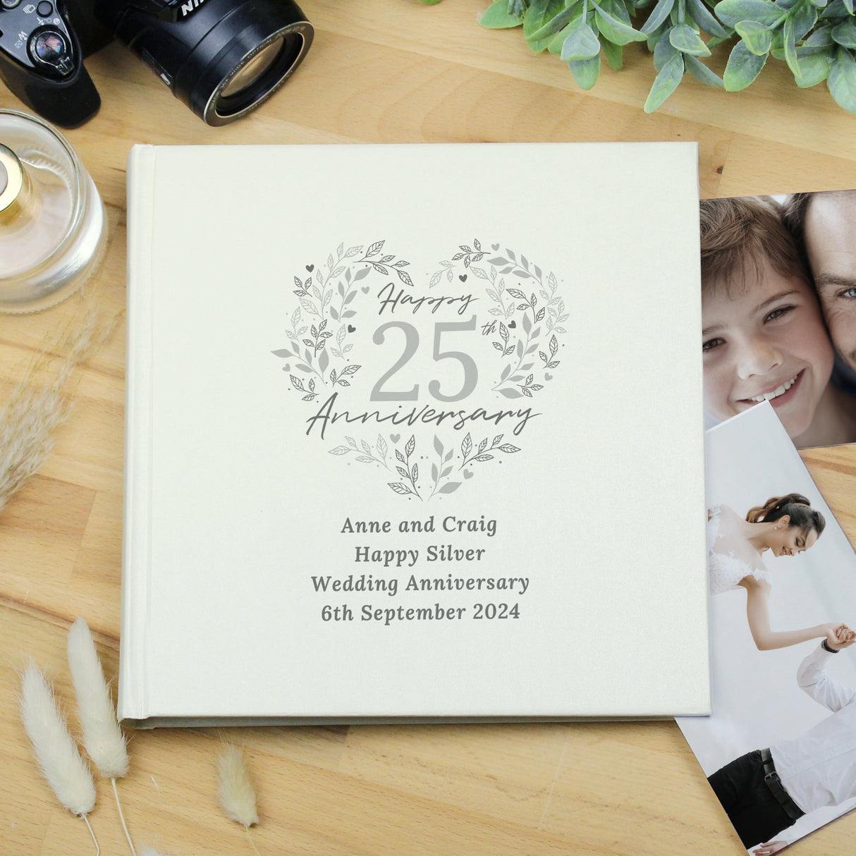 Personalised 25th Silver Wedding Anniversary Photo Album - Shop Photo Albums At Gift Moments - 4