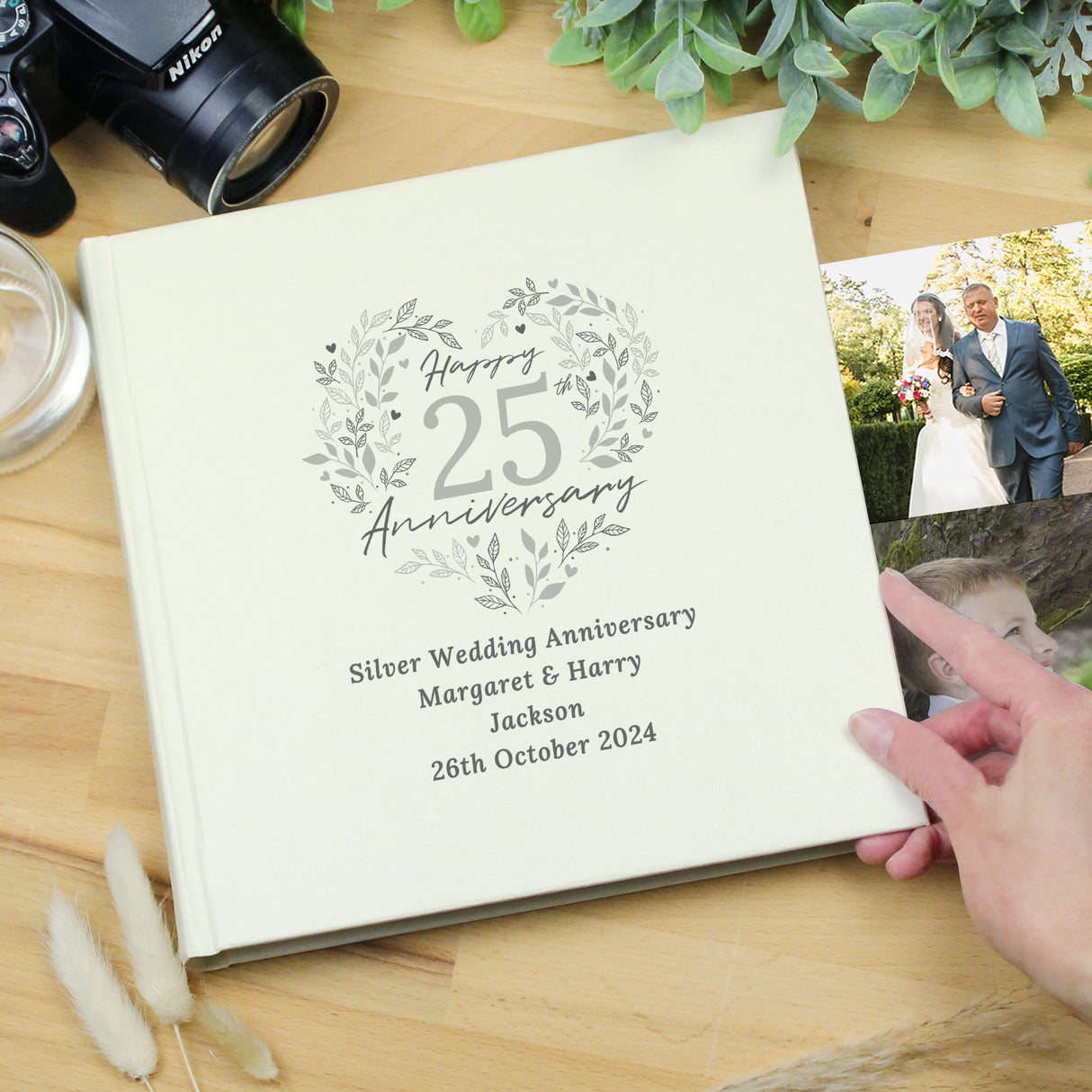Personalised 25th Silver Wedding Anniversary Photo Album - Shop Photo Albums At Gift Moments - 3