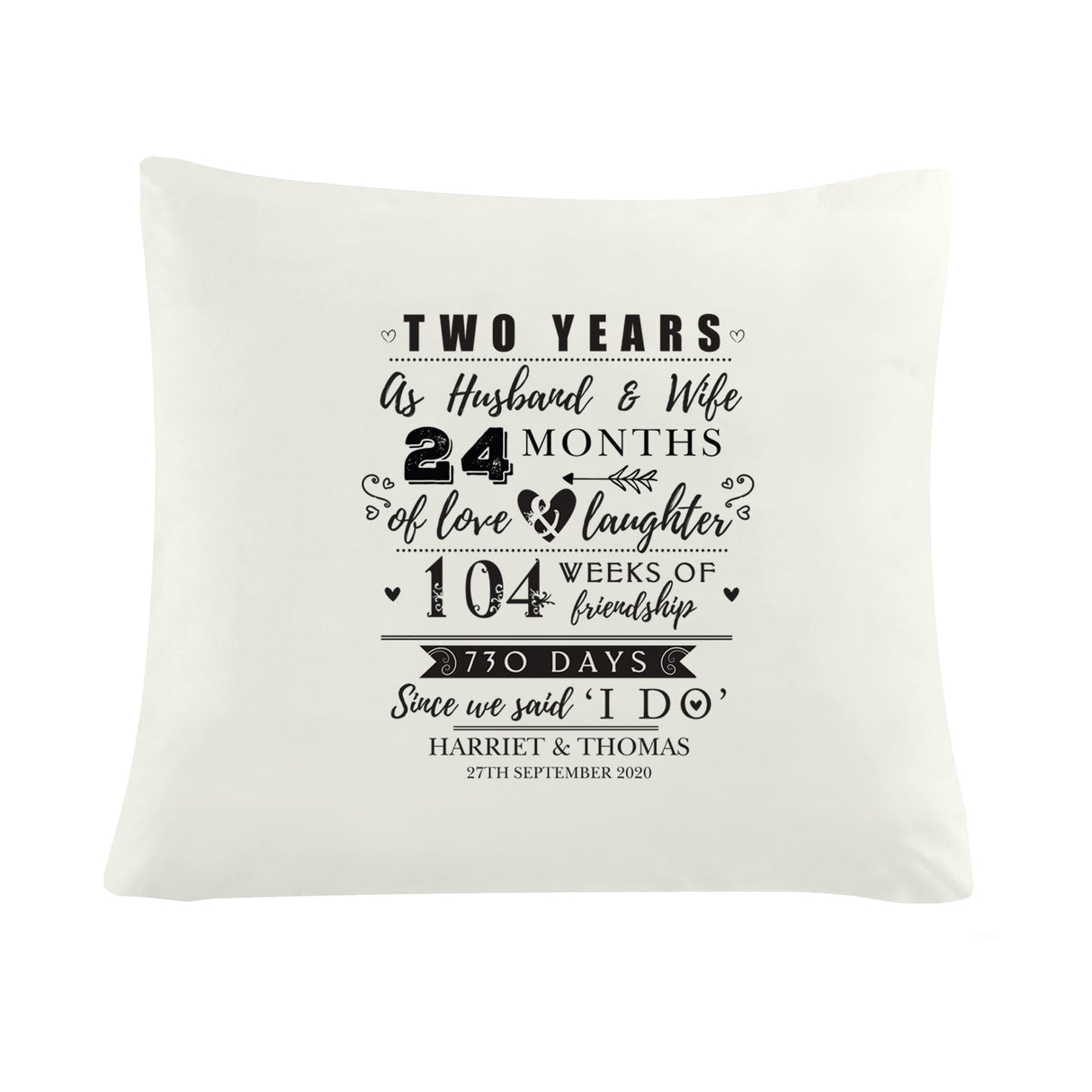 Personalised 2nd Anniversary Cushion - Shop Cushions At Gift Moments - 2