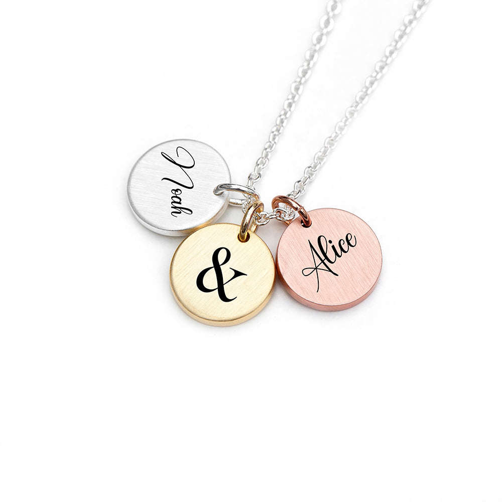 Personalised You & Me 3 Disc Necklace: 2 - Necklaces By Gift Moments