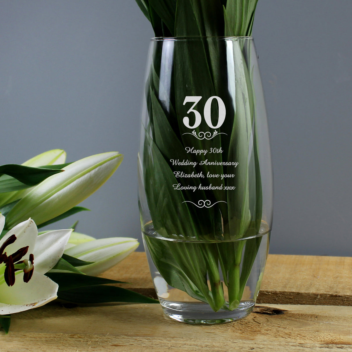 Personalised 30 Years Bullet Vase - Shop Vases At Gift Moments - 1