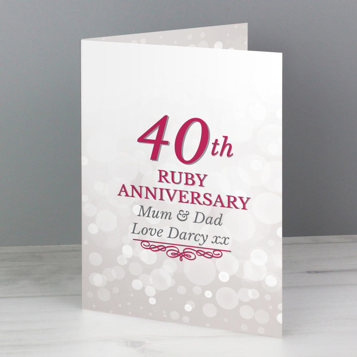 Personalised 40th Ruby Anniversary Card: 1 - Greeting Cards By Gift Moments