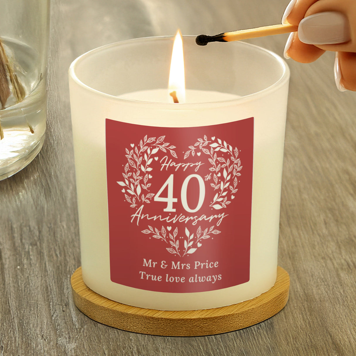 Personalised 40th Ruby Wedding Anniversary Candle Jar: 3 - Candles By Gift Moments