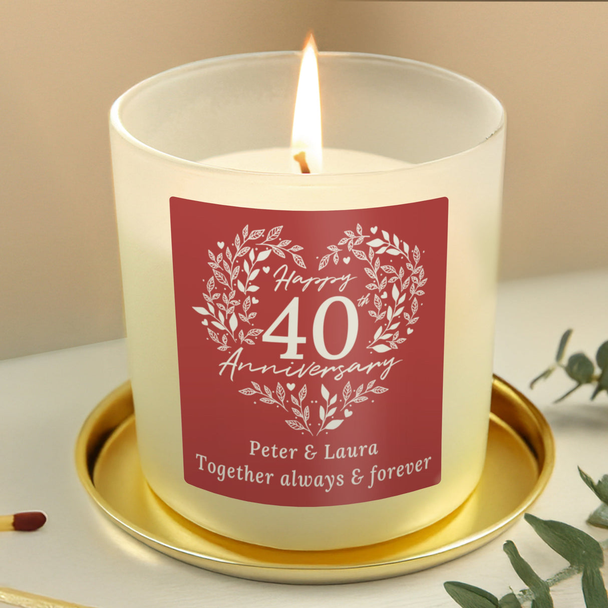 Personalised 40th Ruby Wedding Anniversary Candle Jar: 2 - Candles By Gift Moments