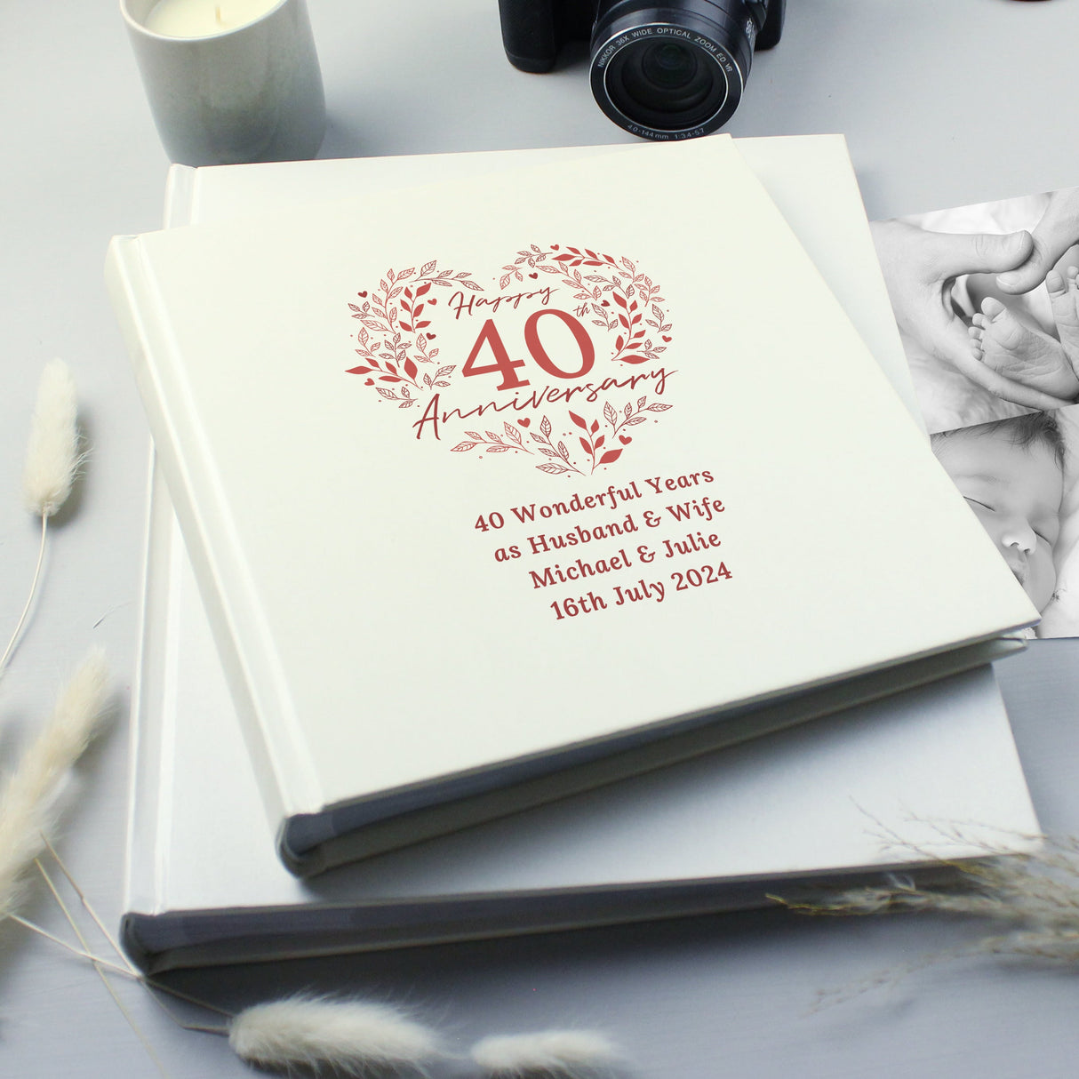 Personalised 40th Ruby Wedding Anniversary Photo Album - Shop Photo Albums At Gift Moments - 1