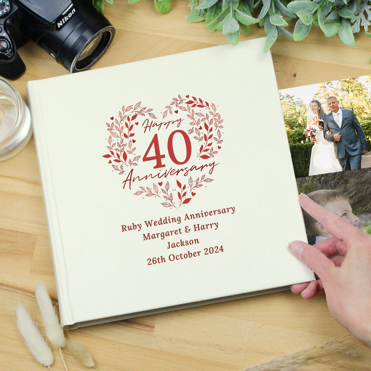 Personalised 40th Ruby Wedding Anniversary Photo Album - Shop Photo Albums At Gift Moments - 3