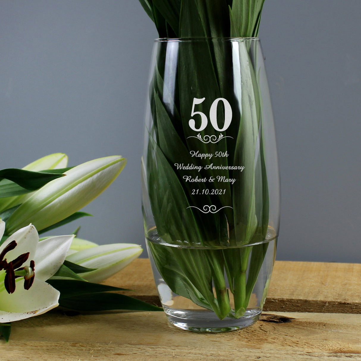 Personalised 50 Years Bullet Vase - Shop Vases At Gift Moments - 1