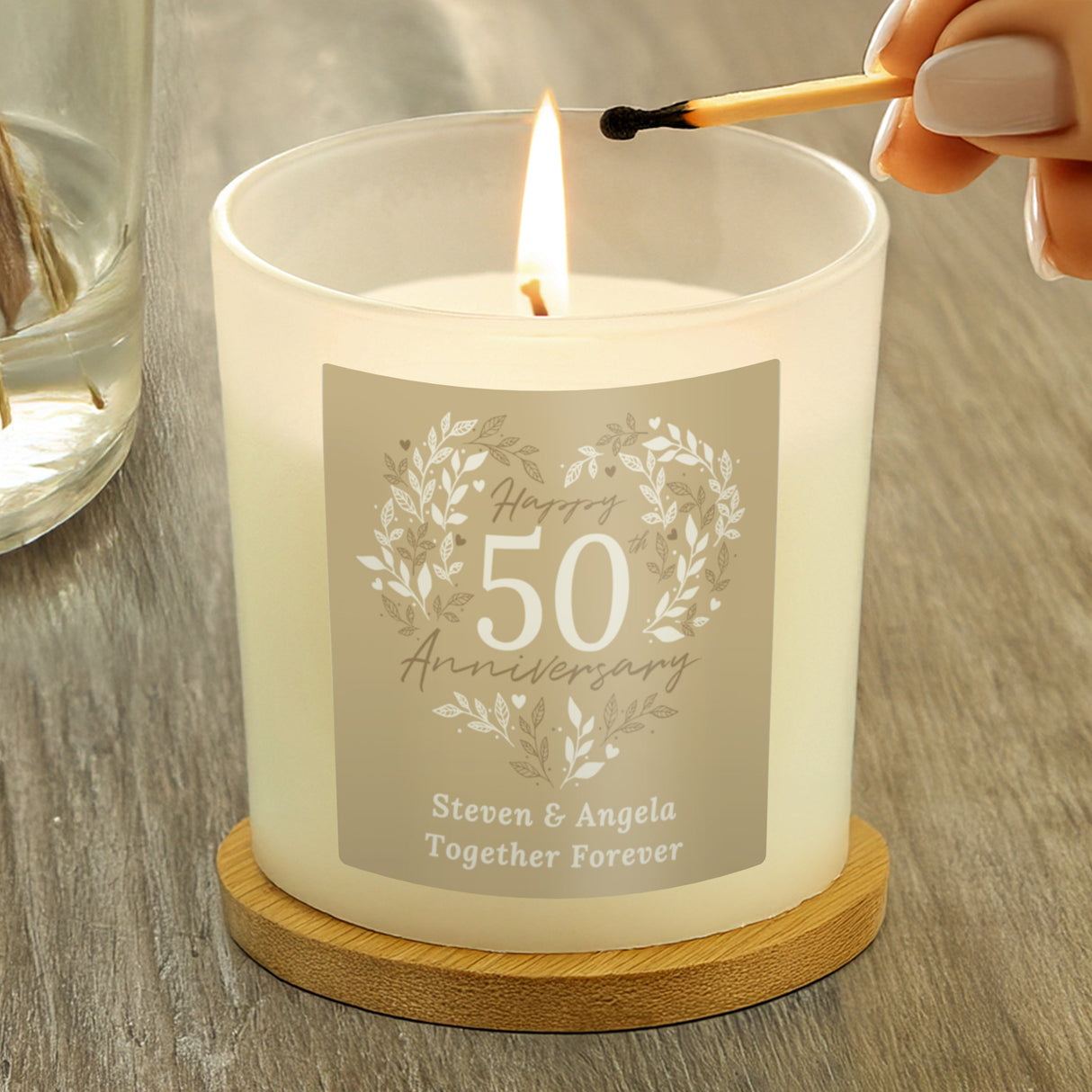 Personalised 50th Golden Wedding Anniversary Candle Jar - Shop Candles At Gift Moments - 1