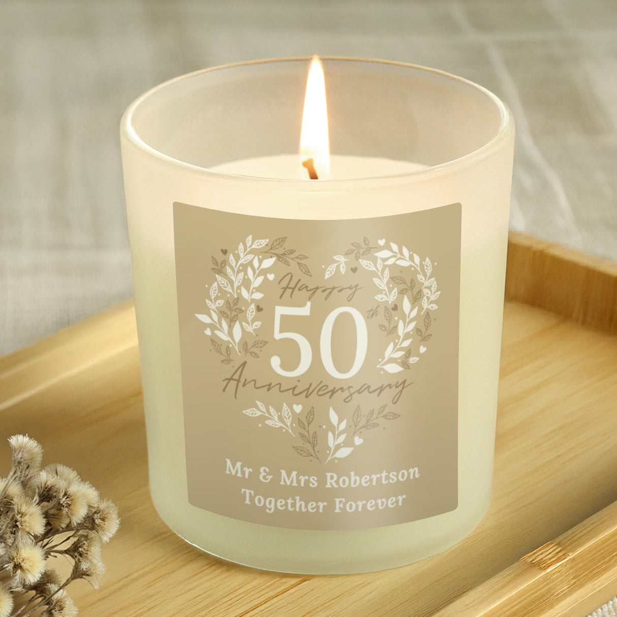 Personalised 50th Golden Wedding Anniversary Candle Jar - Shop Candles At Gift Moments - 4