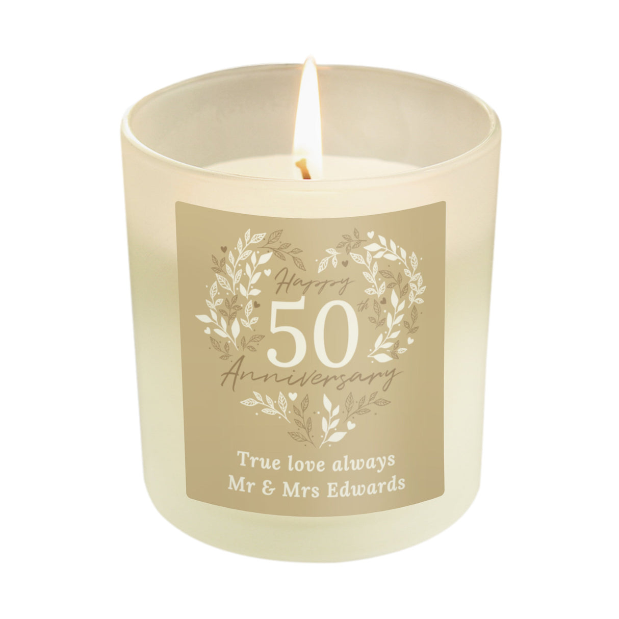 Personalised 50th Golden Wedding Anniversary Candle Jar - Shop Candles At Gift Moments - 5