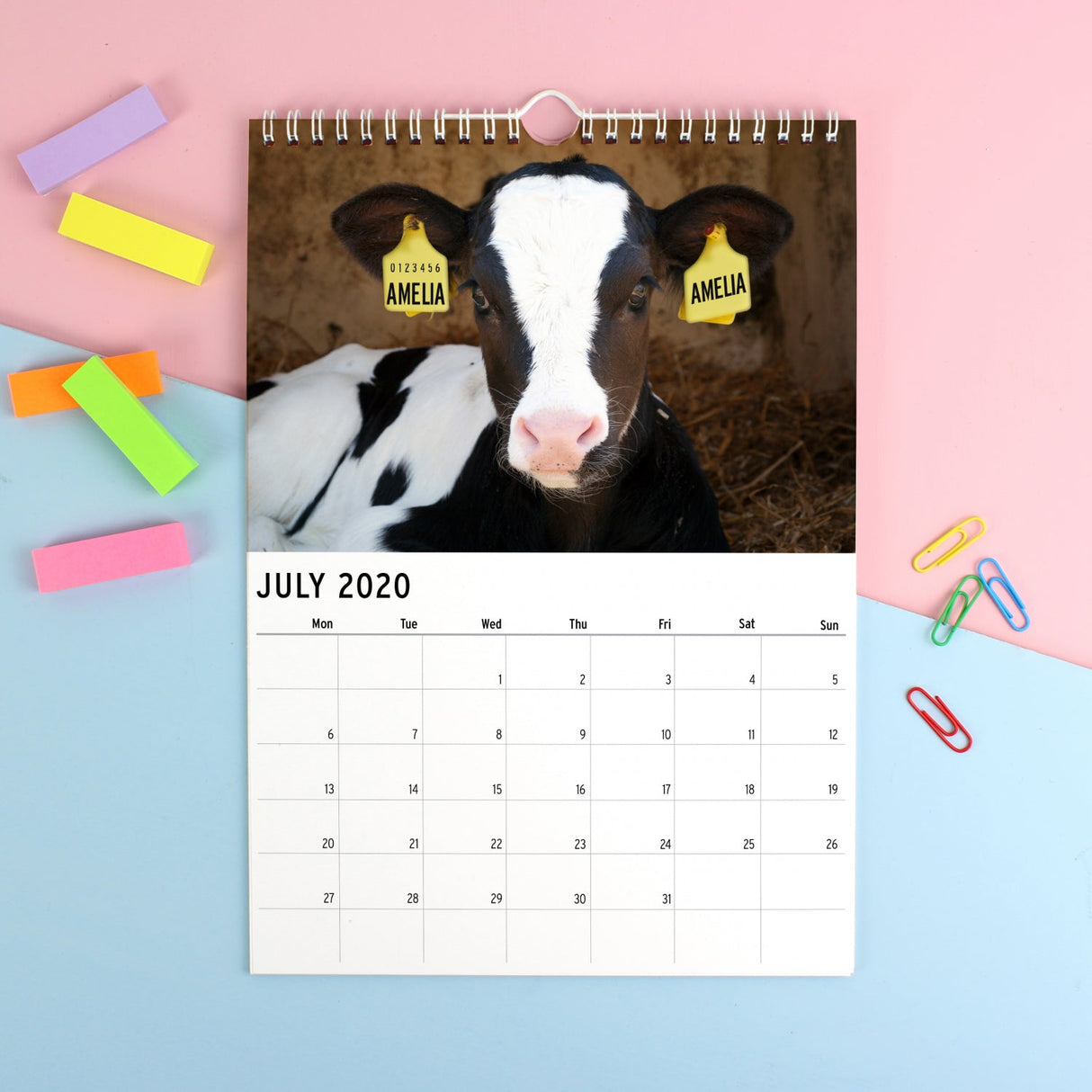 Personalised A4 Cute Animals Calendar: 3 - Calendars & Planners By Gift Moments
