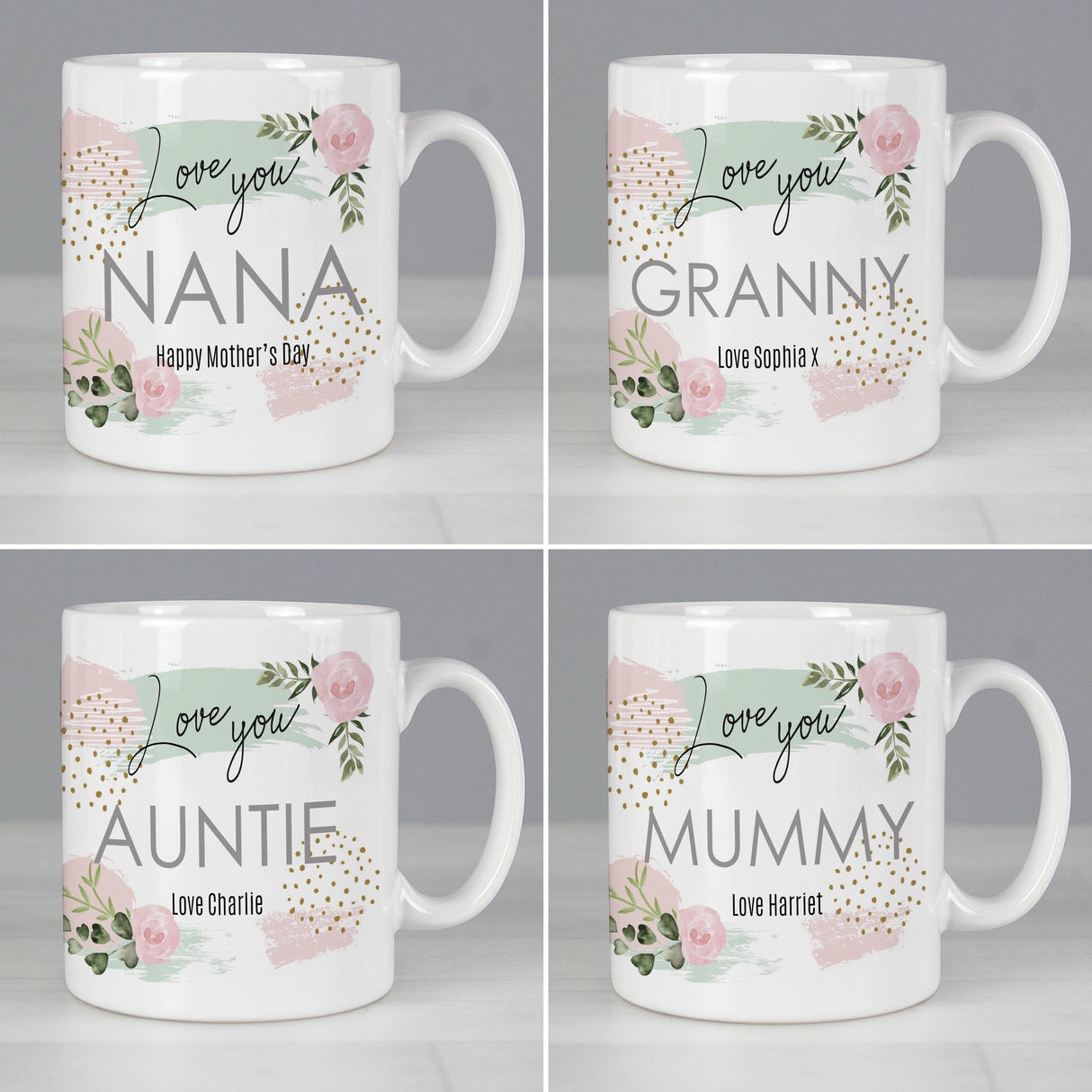 Personalised Abstract Rose Mug: 3 - Mugs By Gift Moments