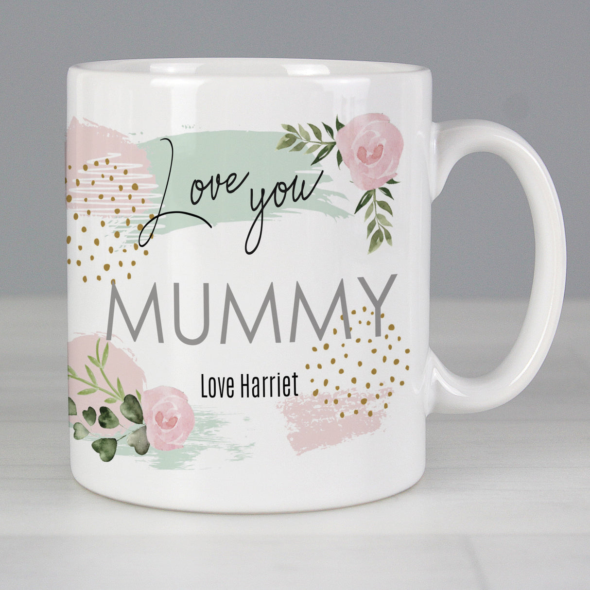 Personalised Abstract Rose Mug: 1 - Mugs By Gift Moments
