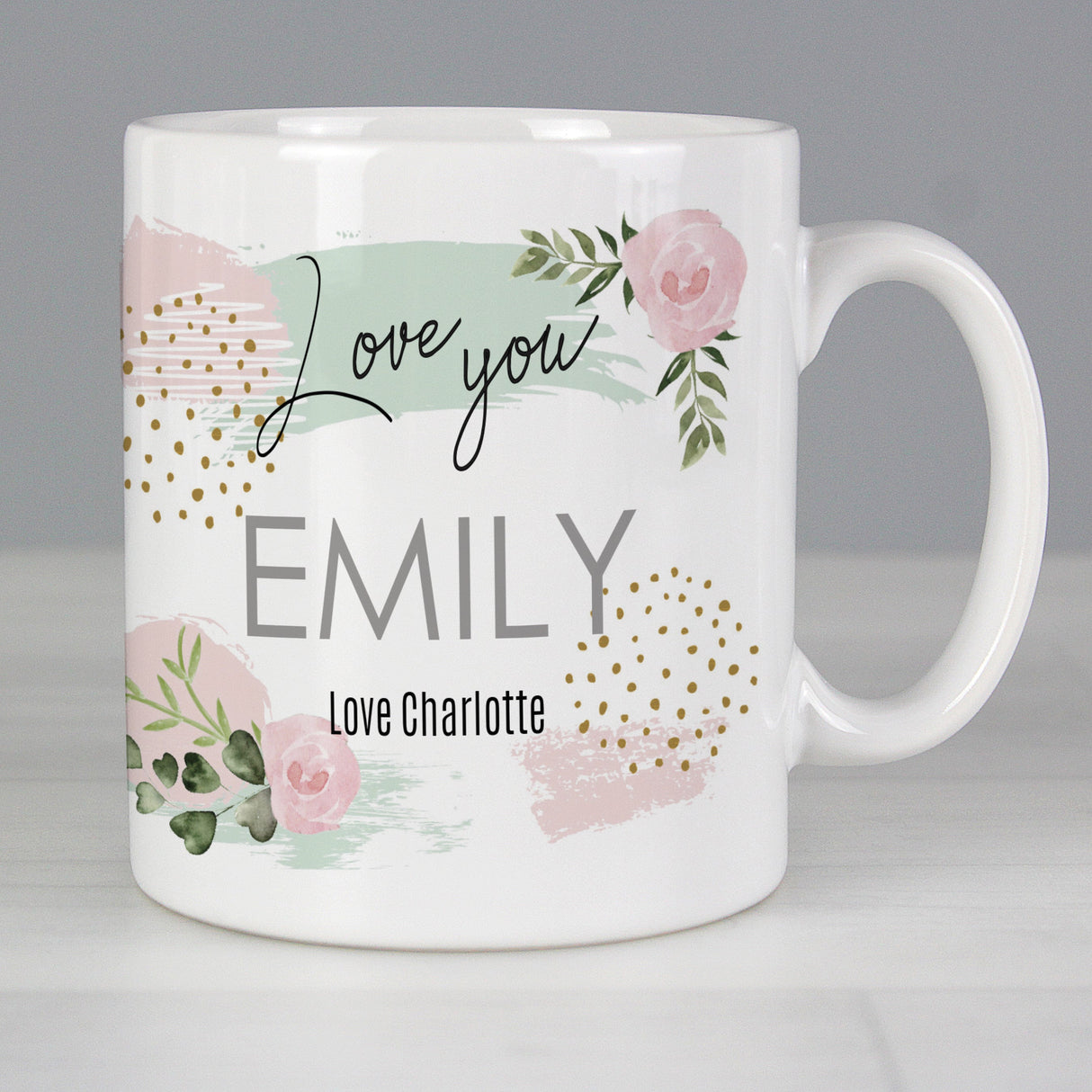 Personalised Abstract Rose Mug: 4 - Mugs By Gift Moments