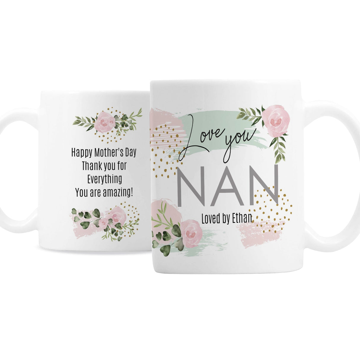 Personalised Abstract Rose Mug: 2 - Mugs By Gift Moments