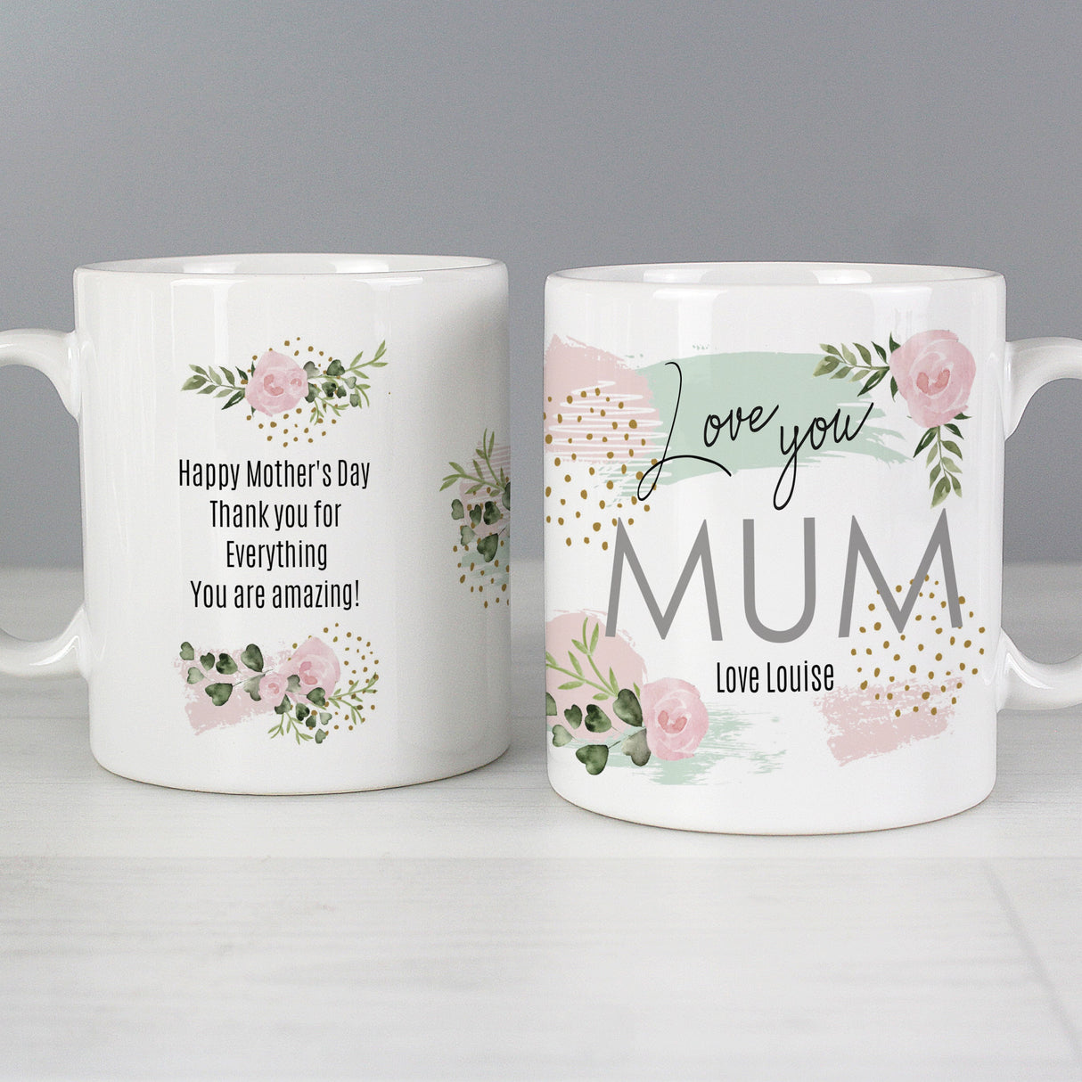 Personalised Abstract Rose Mug: 6 - Mugs By Gift Moments