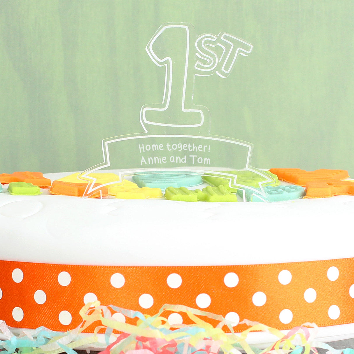 Personalised Acrylic ’1st’ Celebration Cake Topper: 3 - Keepsakes By Gift Moments