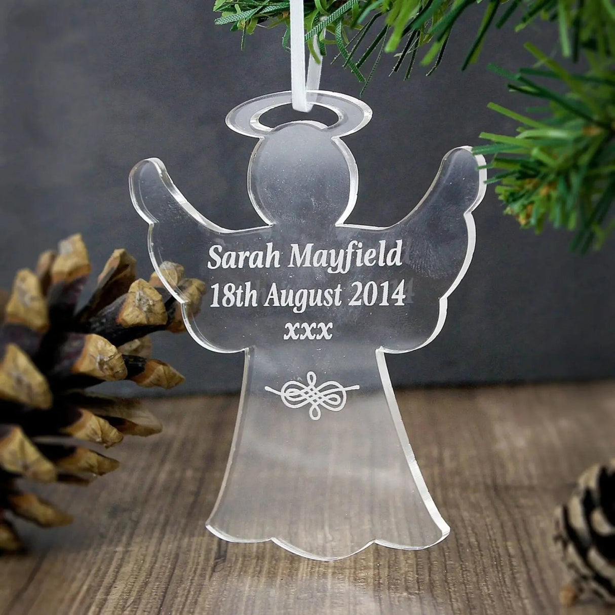Personalised Acrylic Angel Decoration - Shop Christmas Decorations At Gift Moments - 2