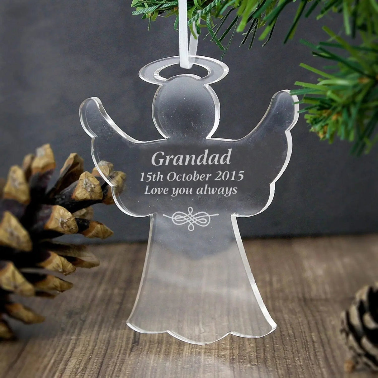 Personalised Acrylic Angel Decoration - Shop Christmas Decorations At Gift Moments - 1