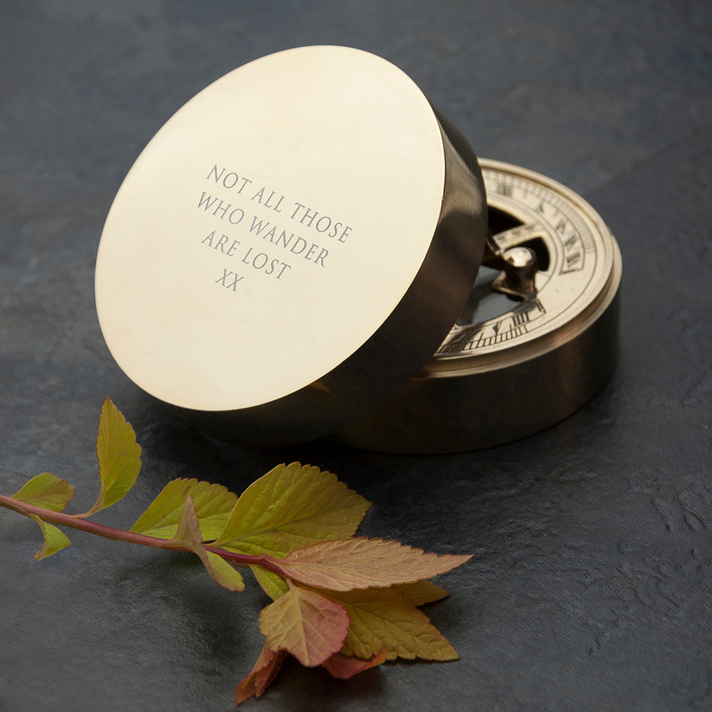 Personalised Adventurer’s Brass Sundial and Compass - Shop Compasses At Gift Moments - 5