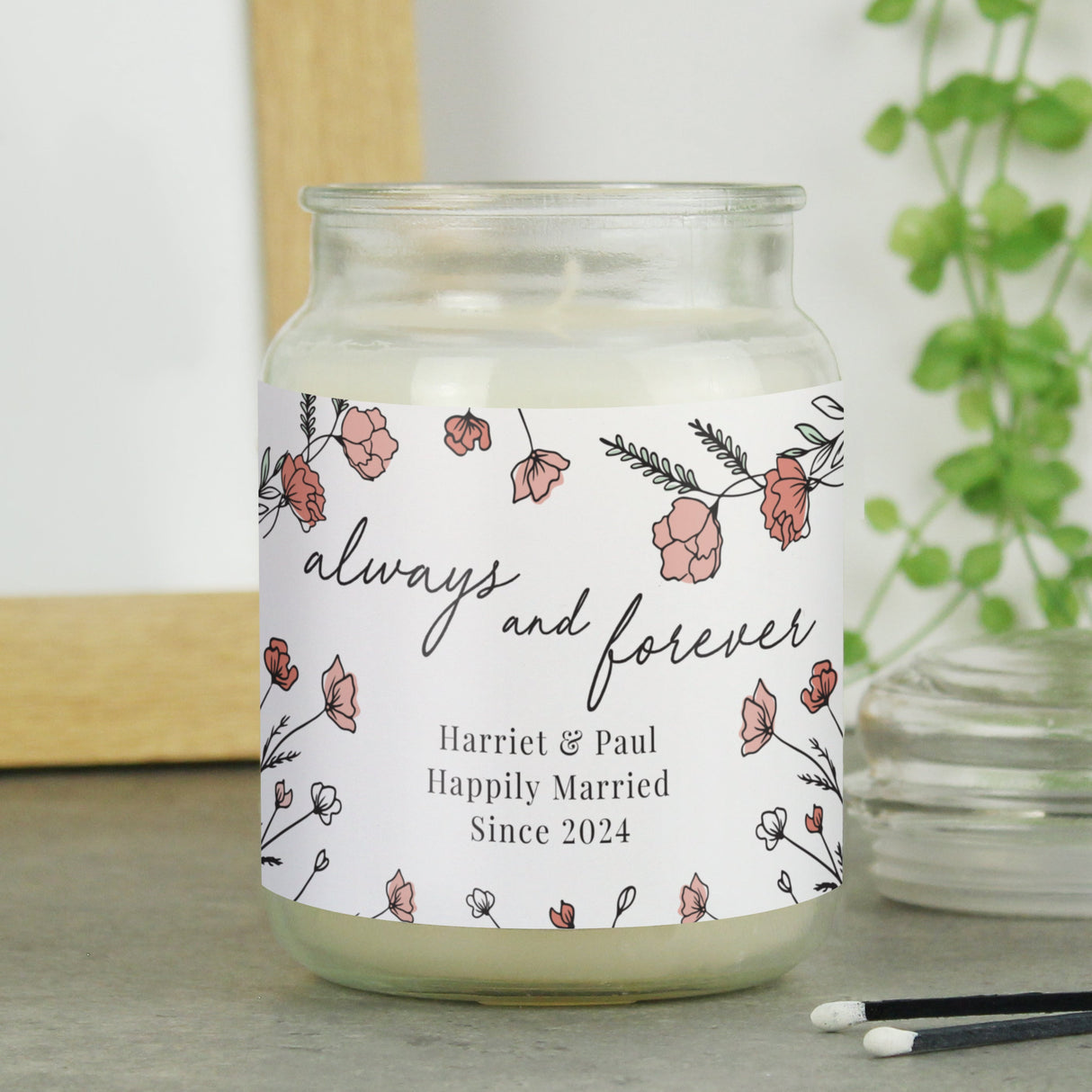 Personalised Always & Forever Large Scented Jar Candle: 2 - Candles By Gift Moments