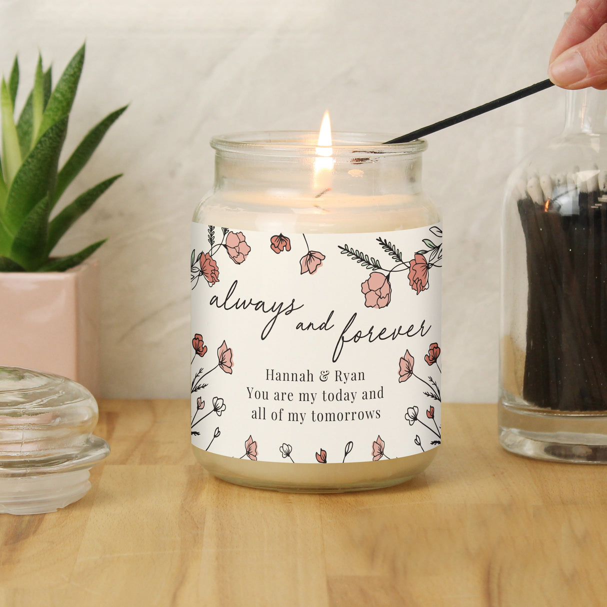 Personalised Always & Forever Large Scented Jar Candle: 3 - Candles By Gift Moments