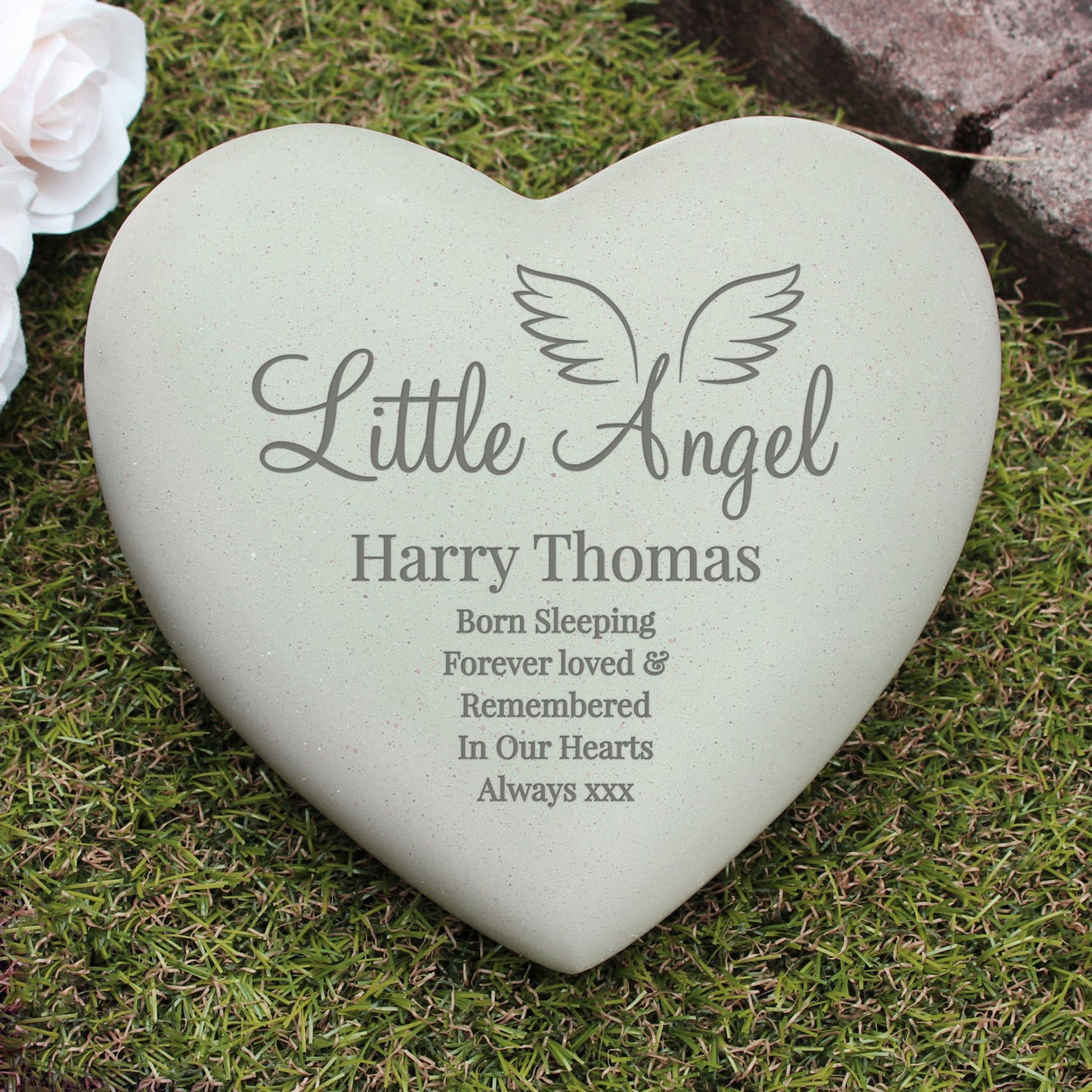 Personalised Angel Heart Memorial: 2 - Memorials By Gift Moments