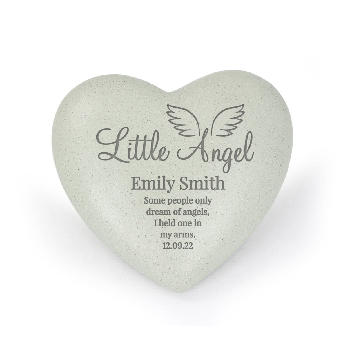 Personalised Angel Heart Memorial: 3 - Memorials By Gift Moments