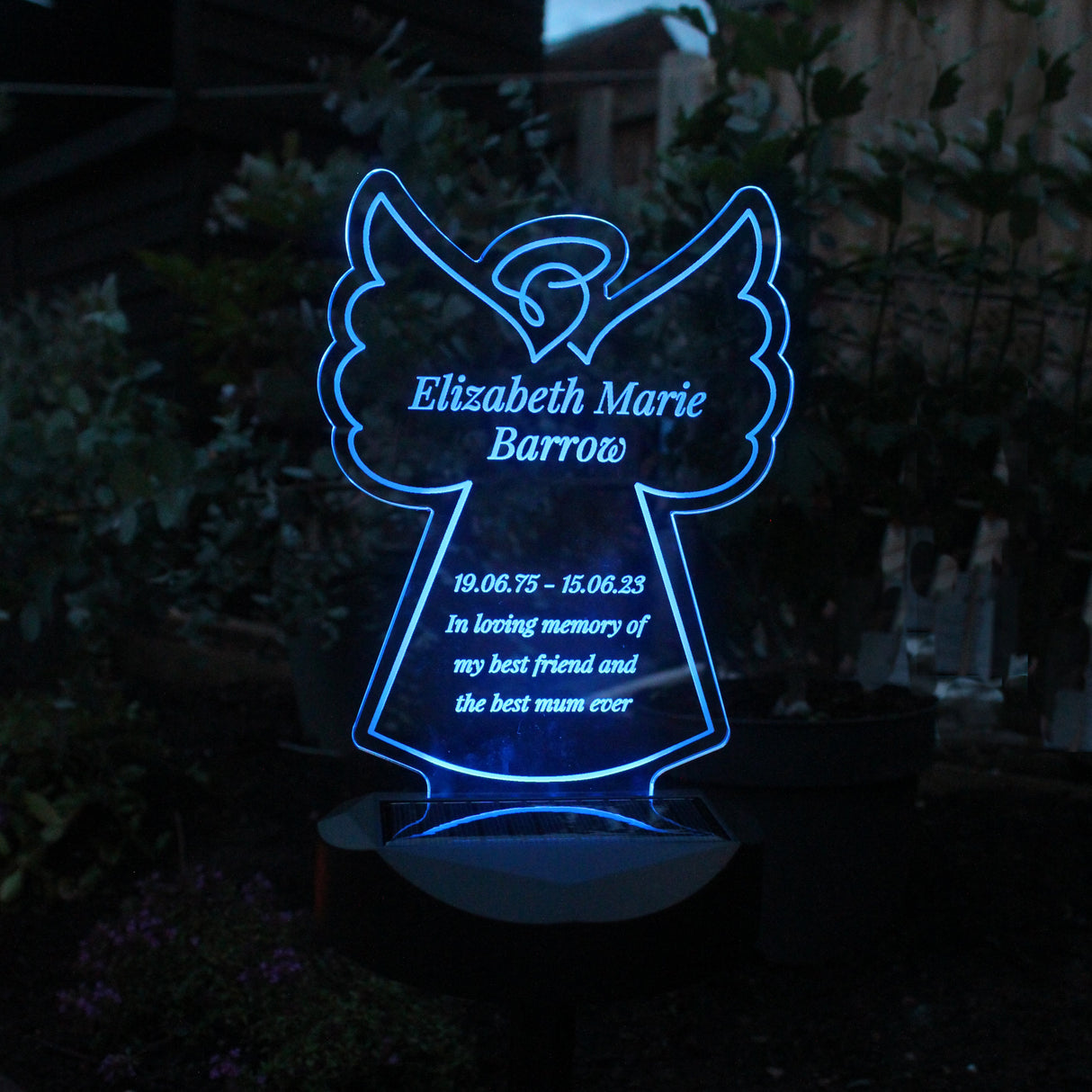 Personalised Angel Memorial Outdoor Solar Light: 4 - Solar Lights By Gift Moments