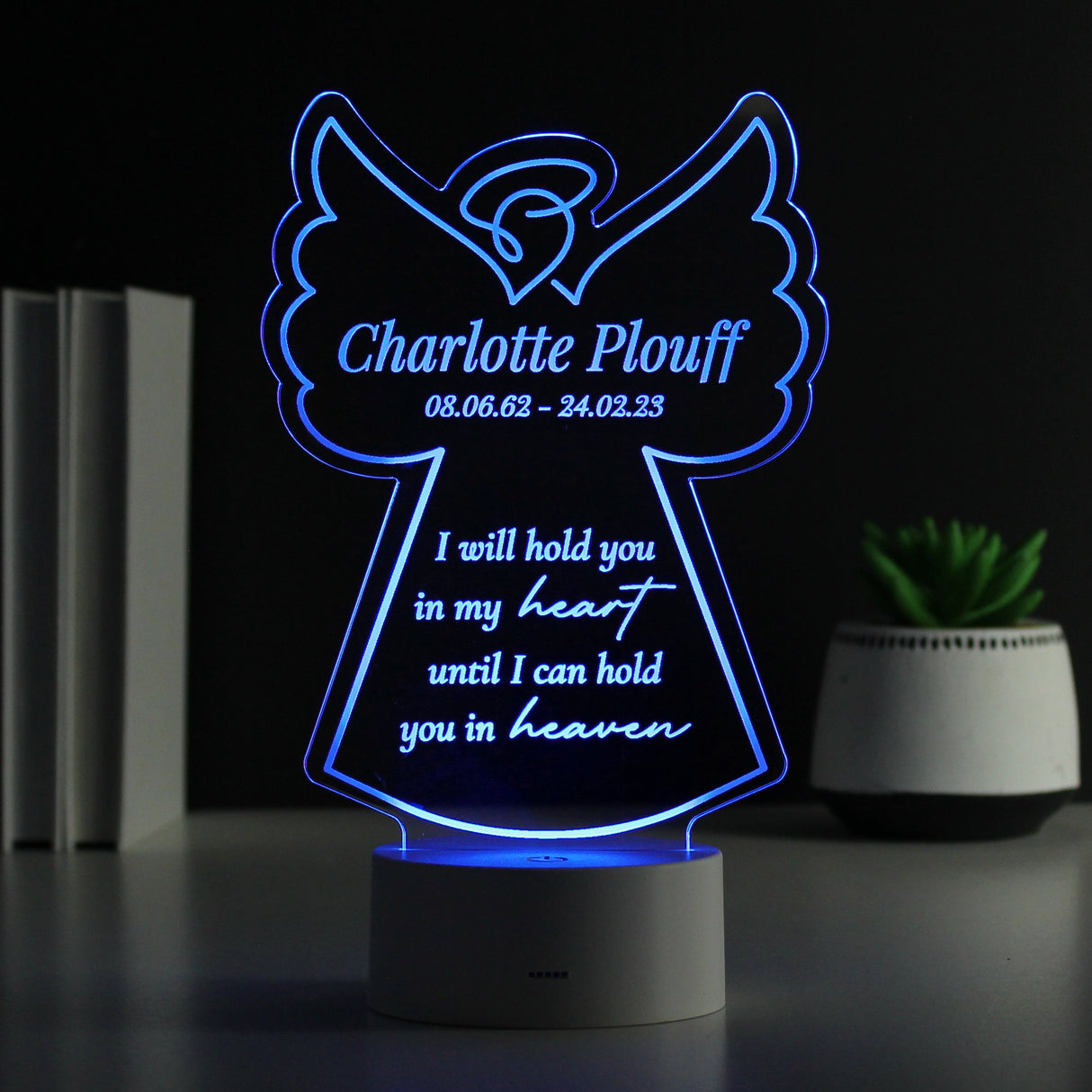 Personalised Angel Memorial Verse Colour Changing LED Light: 6 - LED Lighting By Gift Moments
