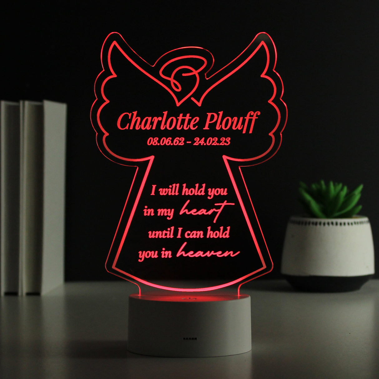 Personalised Angel Memorial Verse Colour Changing LED Light: 9 - LED Lighting By Gift Moments
