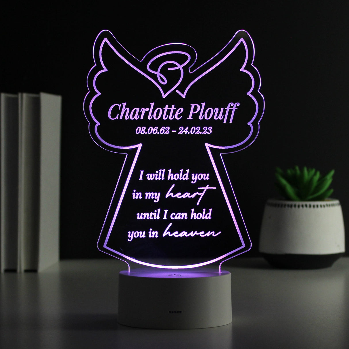 Personalised Angel Memorial Verse Colour Changing LED Light: 7 - LED Lighting By Gift Moments