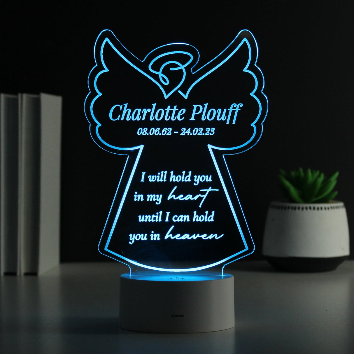 Personalised Angel Memorial Verse Colour Changing LED Light: 4 - LED Lighting By Gift Moments