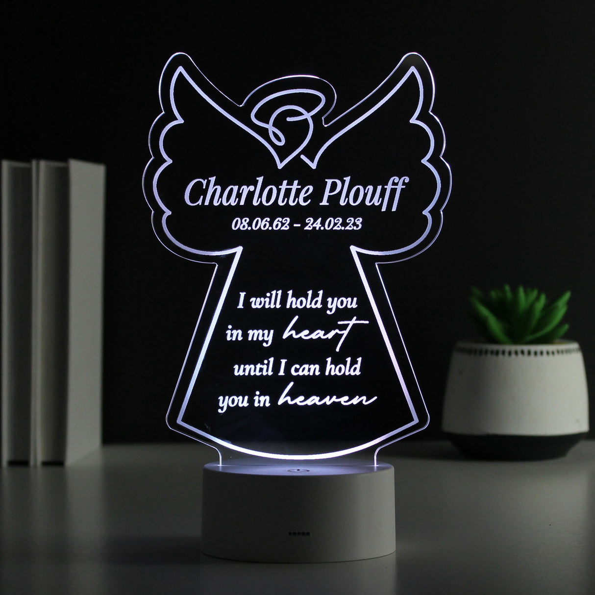 Personalised Angel Memorial Verse Colour Changing LED Light: 1 - LED Lighting By Gift Moments