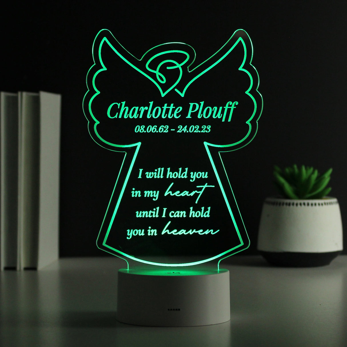 Personalised Angel Memorial Verse Colour Changing LED Light: 8 - LED Lighting By Gift Moments