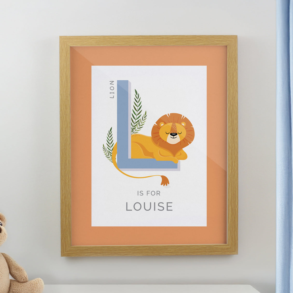 Personalised Animal Alphabet Framed Prints - Oak - Shop Framed Prints At Gift Moments - 1