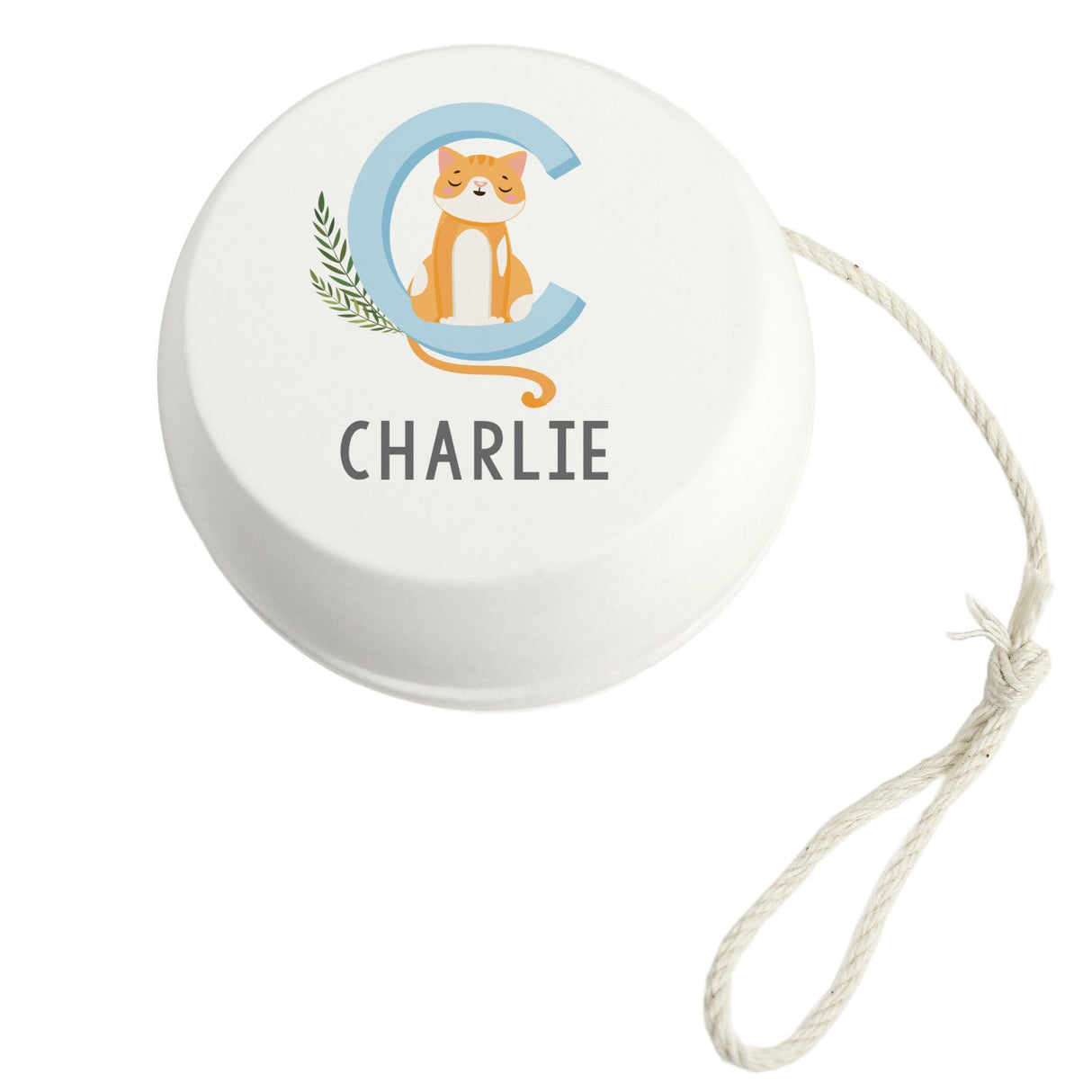 Personalised Animal Alphabet White Wooden Yoyo: 5 - Toys By Gift Moments