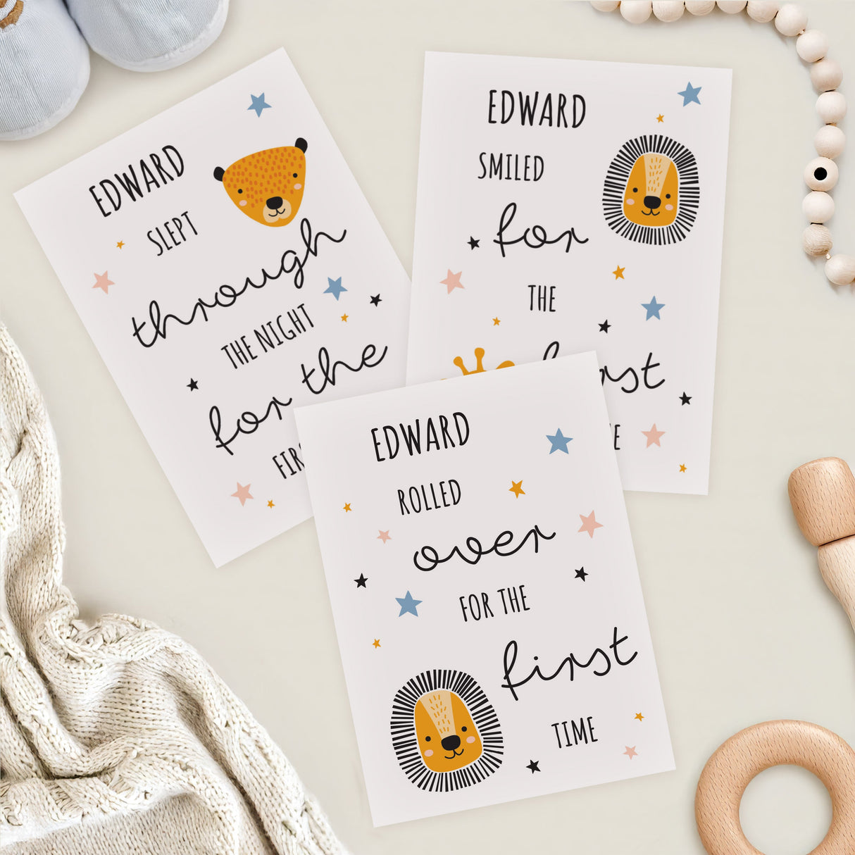 Personalised Animals Baby Milestone Cards - Shop Keepsakes At Gift Moments - 3