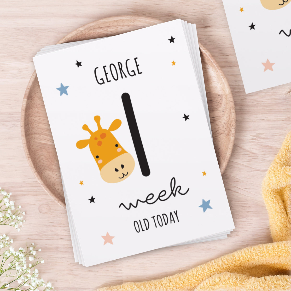 Personalised Animals Baby Milestone Cards - Shop Keepsakes At Gift Moments - 1