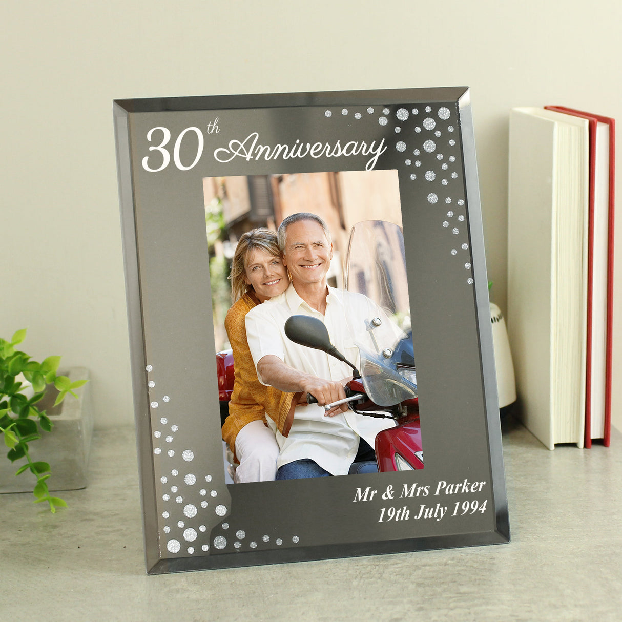 Personalised Anniversary 6x4 Diamante Glass Photo Frame: 3 - Photo Frames By Gift Moments