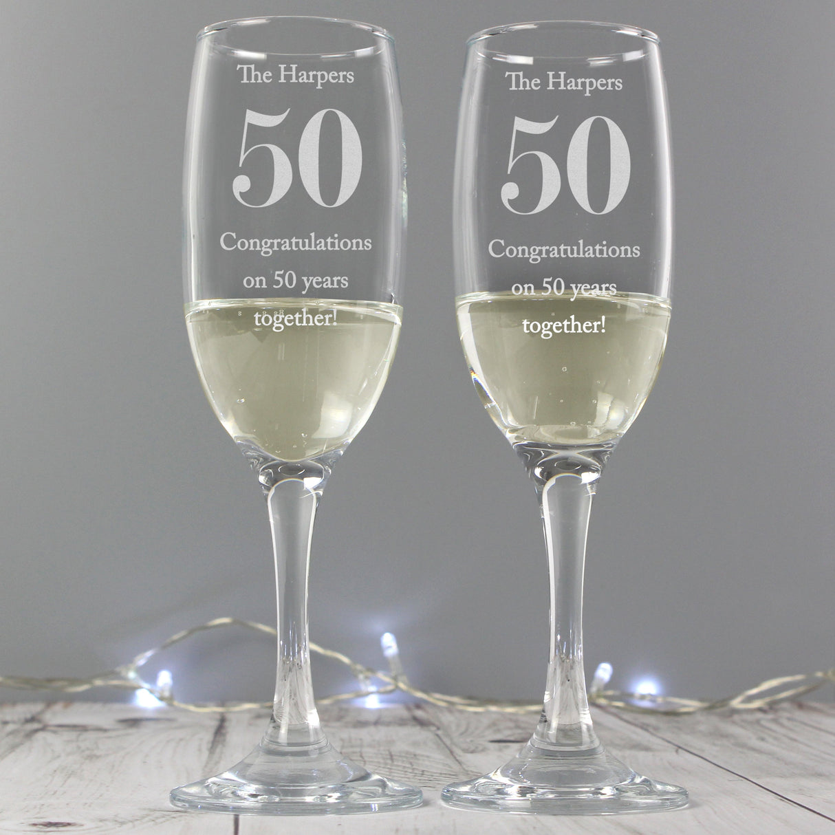 Personalised Anniversary Pair of Flutes: 5 - Champagne Flutes By Gift Moments