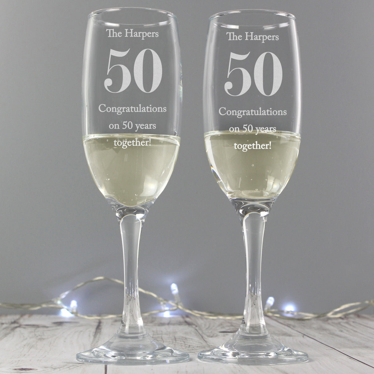 Personalised Anniversary Pair of Flutes: 2 - Champagne Flutes By Gift Moments